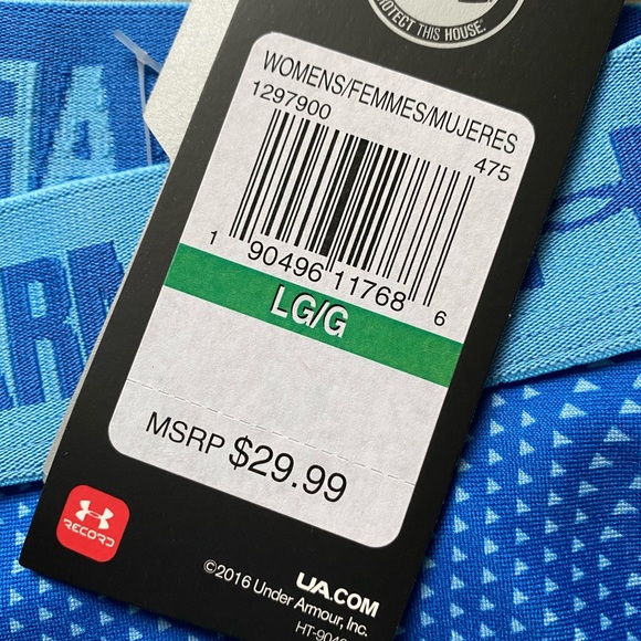 NWT Under Armour shorty compression shorts, size L, blue - Picture 4 of 6